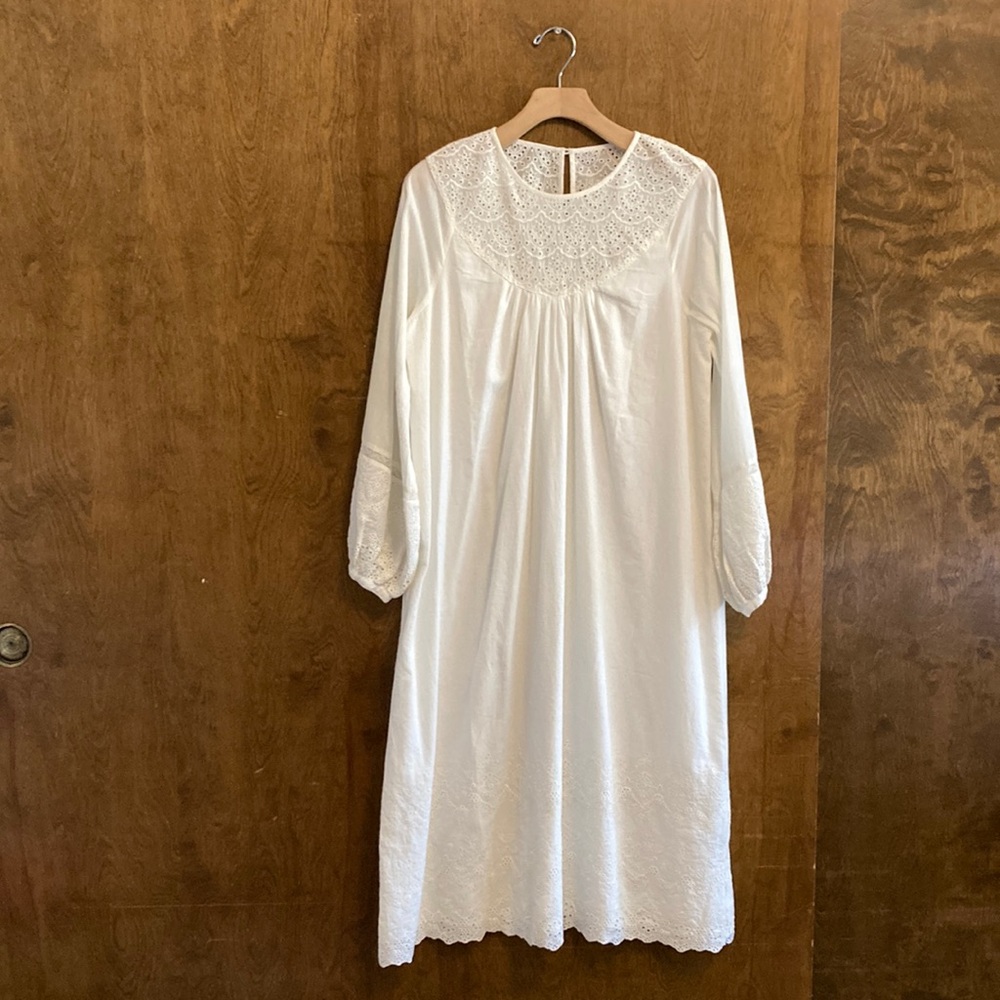 WVN womens organic cotton eyelet lightweight dress size small St Lucia